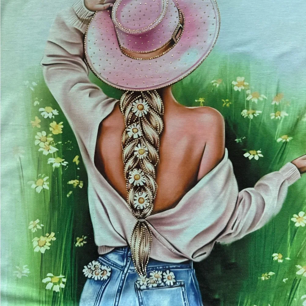 Blue Graphic Women's Top - Picture 3 of 4